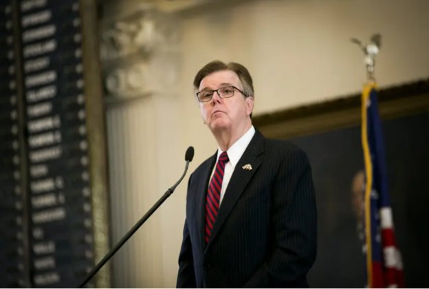 Lt. Gov. Dan Patrick gave remarks at the Texas Capitol in 2019. Patrick leads the Texas Senate and has been pushing legislation that would retroactively adjust prices for wholesale electricity after massive power outages last month.